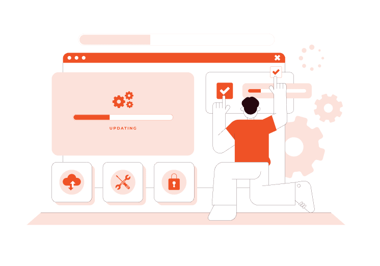 Person updating software on a dashboard, ensuring quick setup, seamless workflows, and integrations.